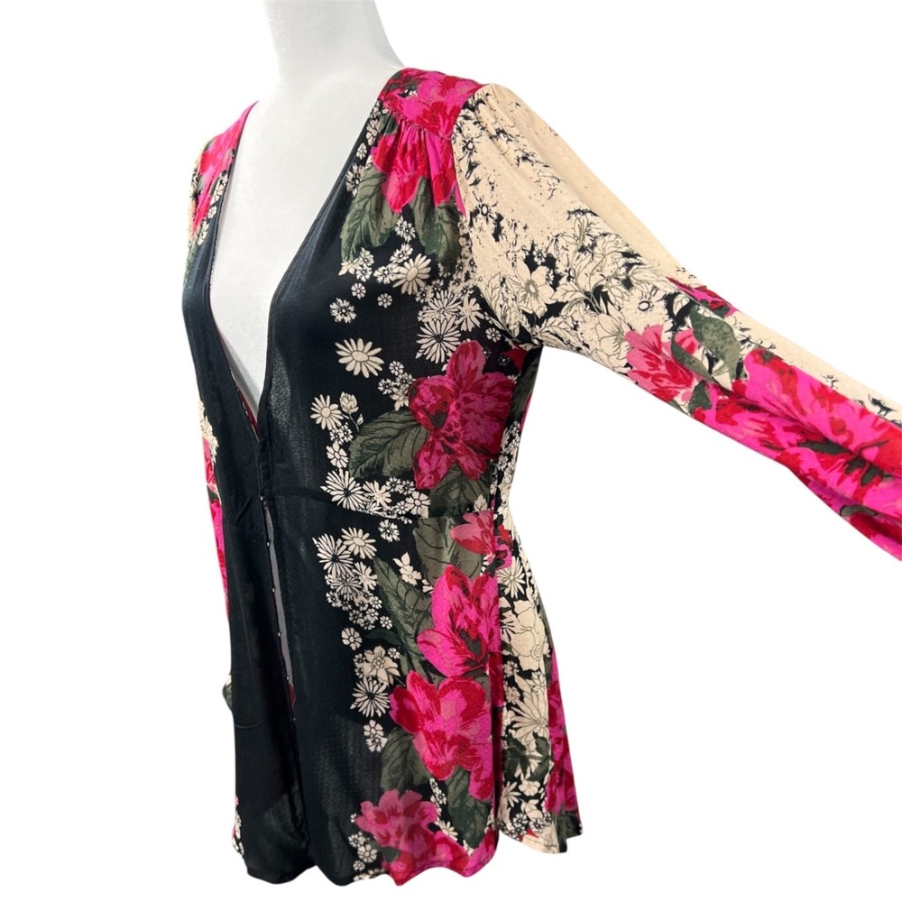 Free People Mikayla Boho‎ Floral Printed Tunic Top Sz Medium